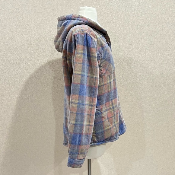 Soho Threads Pastel Corduroy Hooded Shirt Jacket Shacket Size Large - Picture 7 of 12